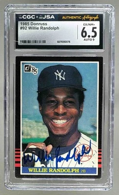 2076 Willie Randolph 1985 Donruss #92 On Card Auto CGC 6.5/9 - Image 1 of 2