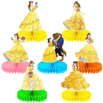 La Bella y la Bestia Centros de Mesa 3D Decoraciones Suministros de Fiesta Foto 1 de 4