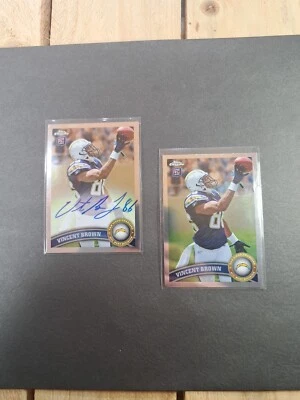 2, 2011 Topps Chrome Refractor RC 1 has Auto Vincent Brown Chargers - Image 1 of 4