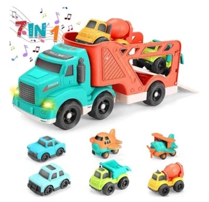 Car toys For Boys ! 7 In One Carrier Truck Ages 1-10 - Picture 1 of 5