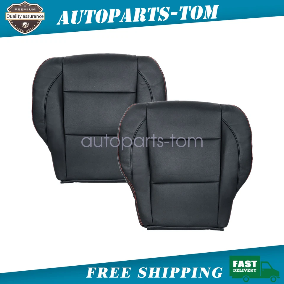 Cubierta de asiento de cuero inferior delantera con costura roja para Nissan Titan 2011 2012 2013 Foto 1 de 4