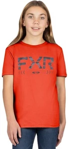 FXR Helium Premium Youth Short Sleeve T-Shirt Red Heather/Gray Camo - Picture 1 of 2