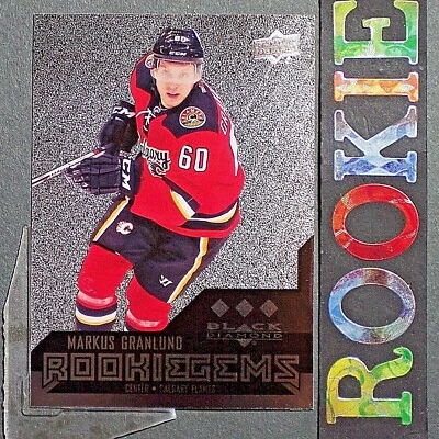 MARKUS GRANLUND  RC  2014-15  Black Diamond  QUAD  ROOKIE Gems #182  Flames - Image 1 of 2