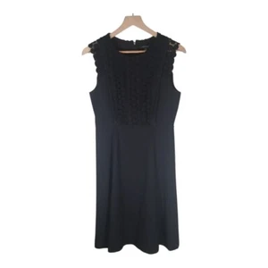 Abito midi donna Ann Taylor nero taglia 4 lunghezza ginocchio elegante data notte festa - Foto 1 di 10