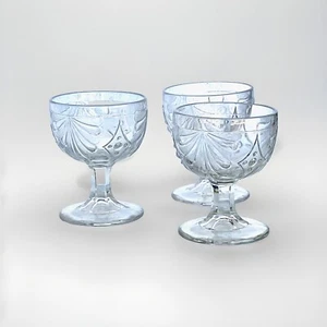 Set of 3 Antique EAPG Clear Glass Buttermilk Goblets/Glasses, 4-7/8" Tall - Picture 1 of 8