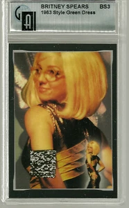 BRITNEY SPEARS AUTHENTIC WORN RELIC SWATCH Black Shimmery Dress CARD Authentic 3 - Picture 1 of 1