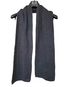 SCIARPA SCIALLE Tommy Hilfiger cashmere enorme grande grande grigio scuro unisex uomo nuova - Foto 1 di 5
