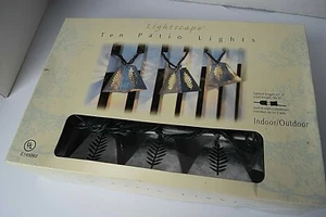 LIGHTSCAPE TEN PATIO LIGHTS - 2000 JETMAX INTERNATIONAL LTD ENGRAVED LEAVES - Picture 1 of 4