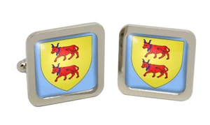 Béarn (France) Square Cufflink in Chrome Box - Picture 1 of 5
