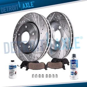 Front Drilled Rotors Brake Pads for Town Country Grand Caravan w/ Single Piston - Picture 1 of 9