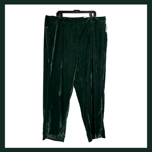 NWT Old Navy Green Velvet Taylor Wide Leg Trousers Pants High Rise Womens 2x - Picture 1 of 18