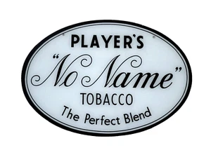Player's No Name Tobacco Oval Glass Advertising Sign 13.5in x 9.5in L908 - Picture 1 of 2