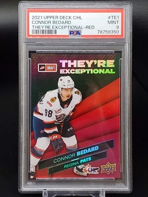 2021 Upper Deck CHL Connor Bedard Red /99 Regina Pats TE1 PSA 9 - Image 1 of 2
