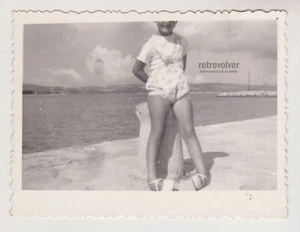 Vintage Girl Cut-Off Portrait by Sea Accidental Art Snapshot Out of Frame Photo - Picture 1 of 7