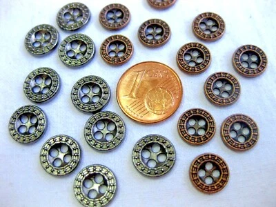 20 Knöpfe in metallic-grau oder bronze, mini  ,9mm ,K55.2 - Bild 1 von 3
