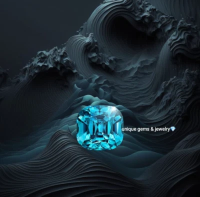 2 Ct Swiss Blue color Diamond Loose 8 mm cushion Cut VVS1 Grade Gemstone +1 gift - Image 1 of 4