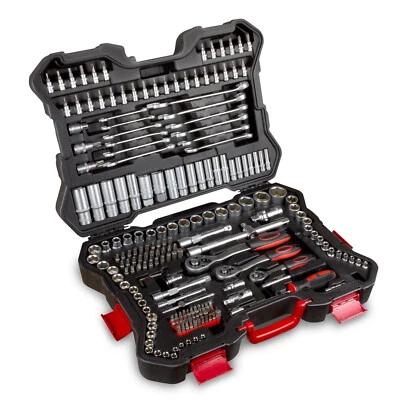 MALETIN DE HERRAMIENTAS 215 PIEZAS CARRACA 1/2" 3/8" 1/4" MALETA TIPO MANNESMANN