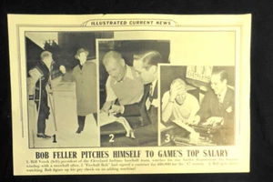 1947 ICN Bob Feller Cleveland Indians Display poster Bill Veeck 12x19" RARE  - Picture 1 of 1