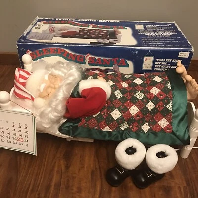 Motionette Animado Telco De Colección Años 90 Navidad Dormir Santa Sonido 1994 Decoración Foto 1 de 4