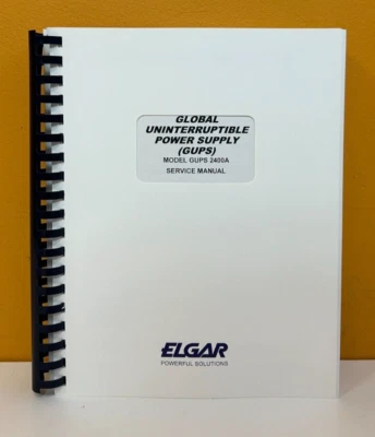 Elgar M151501-02 1994 Global Uninterruptible Power Supply Service Manual. - Image 1 of 2