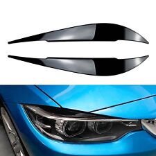 Gloss Black Headlight Eyelid Eyebrow Trim For BMW 4 Series F32 F33 F36 2014-2020