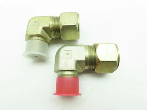 Parker 16-12 CBU-S Ferulok Steel 90 Deg Male Elbow 1" Tube x 3/4" NPT LOT OF 2 - Picture 1 of 9