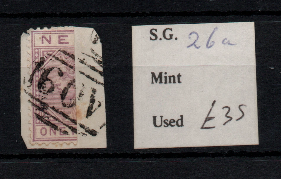 Nevis 1883 1d lila malva Bisect SG26A en pieza original WS40947 Foto 1 de 1