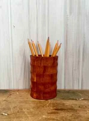 Multi-toned Pencil/Pen Holder ~ Wooden Pencil Holder ~ Stained Pencil Holder ~  - Image 1 of 3