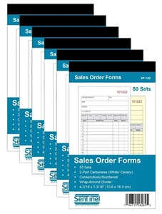 Sentinel Sales Order Forms, 2-Part Carbonless, 6 Books of 50 Sets - Picture 1 of 6
