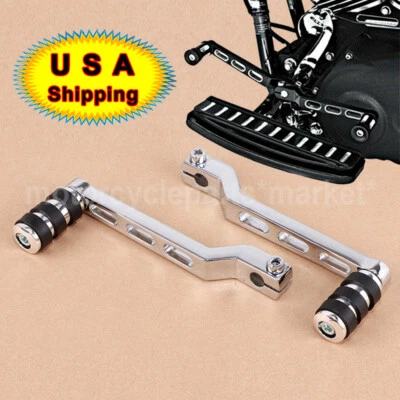 Chrome Heel Toe Shift Lever w/Shifter Pegs For Harley Road King Electra Glide US - Image 1 of 4