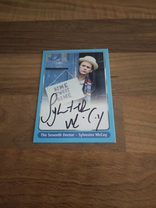 Strictly Ink Doctor Who 2000 A4 Sylvester McCoy as 7th Doctor Who autograph card