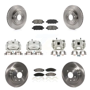 Front Rear Disc Brake Caliper Rotor Semi-Metallic Pad Kit (10Pc) For Nissan LEAF - Picture 1 of 10