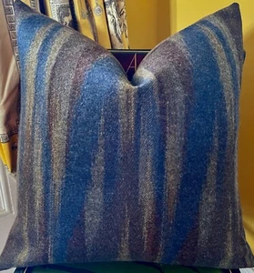 Kravet Couture Charaxes Heather English Wool Blues Browns Heather Pillow Cover - Picture 1 of 11