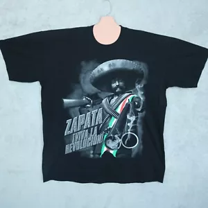 Camicia Vintage NOIX Street Certificata Uomo 4XL Nera Rivoluzione Messicana Zapata Tee - Foto 1 di 12