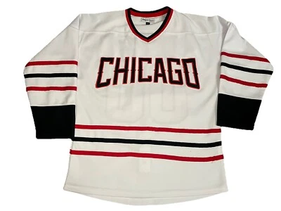 Camiseta deportiva de hockey mediana de los Chicago Blackhawks Clark Griswold National Lampoon Foto 1 de 4