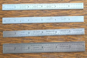 (4) Reglas vintage L. S. Starrett 6" - No. C303R; No. C305R; No. 327; Nº 603 - Imagen 1 de 5