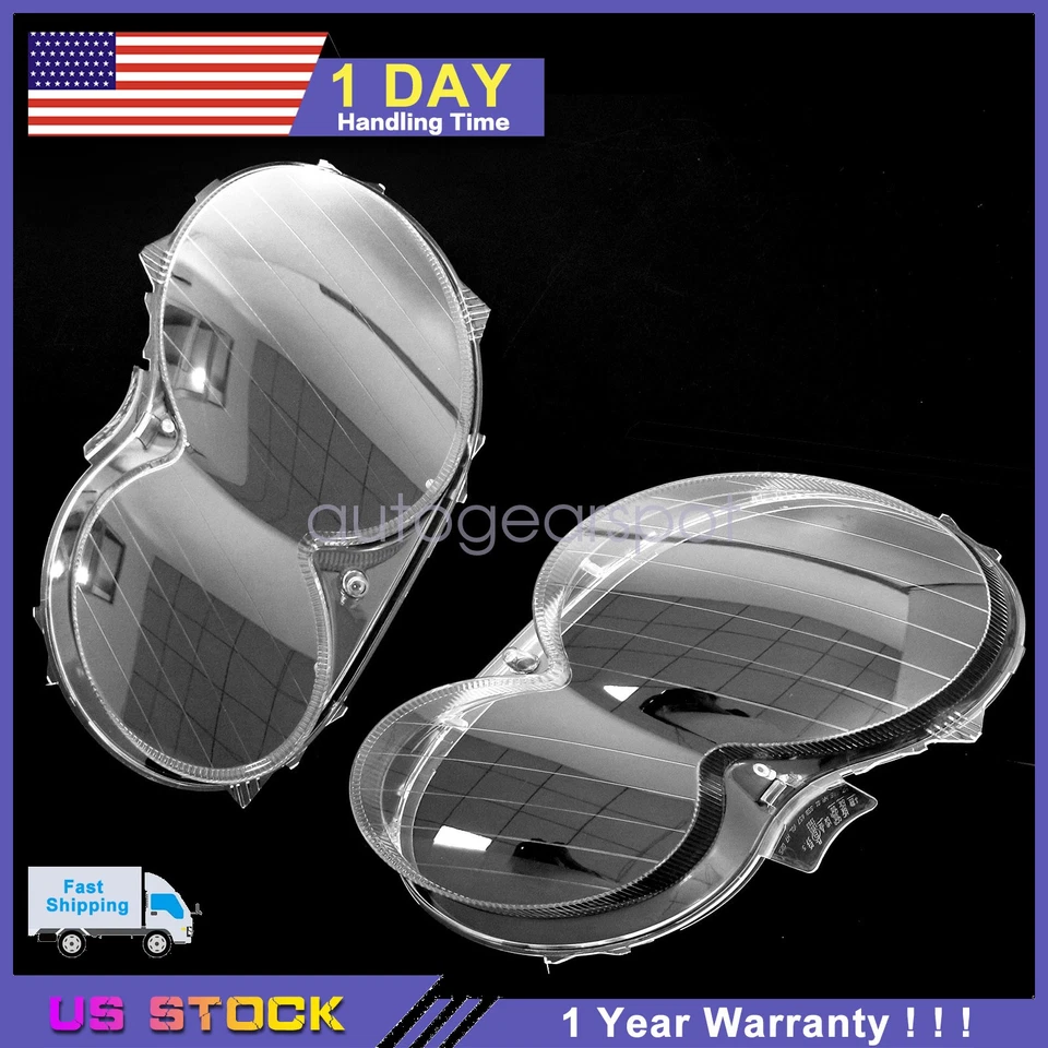 Par Para Mercedes Benz CLK C209 W209 2004-2009 Repuesto Cubierta Lente Faro Foto 1 de 4