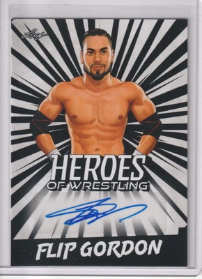 Leaf Heroes of Wrestling 2023 Flip Gordon blanco automático #BA-FG1 Foto 1 de 2