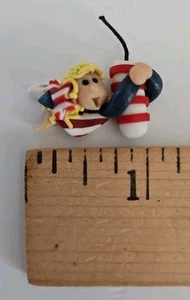 Just Another Button Company PATRIOTIC ANGEL Polymer Clay Button for Cross-Stitch - Picture 1 of 1