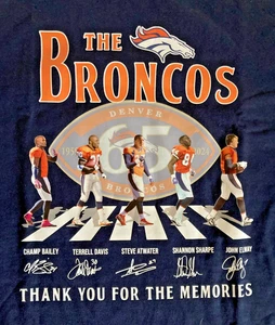 Denver Broncos 65 Years Various Players Graphic T-Shirt Size 3X 1959-2024 Elway+ - Picture 1 of 6