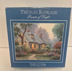 Thomas Kinkade Foxglove Cottage 100 PC Puzzle 2001 9" x 7" Ceaco NIB - Picture 1 of 2