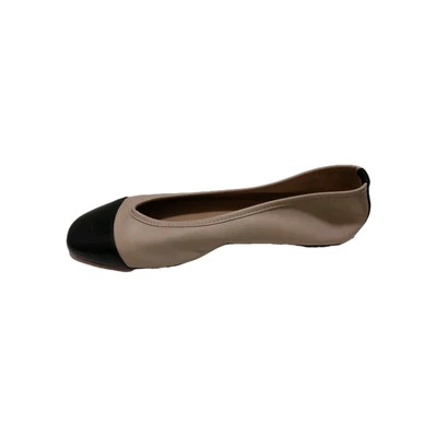LK Bennett Ballet Planos Talla UK 4 Beige Negro Cuero Puntera Zapatos Nuevos Foto 1 de 4
