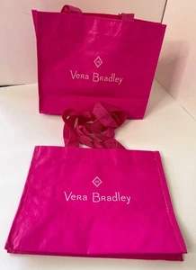 Set 2 Vera Bradley ROSA Shopping Bag Tote Market Tote Borsa Regalo Riutilizzabile - Foto 1 di 4
