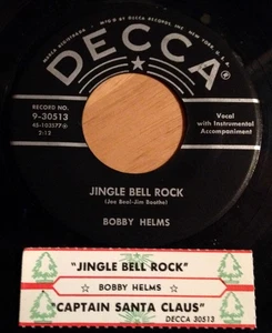 Bobby Helms 45 Jingle Bell Rock / Captain Santa Claus  w/ts - Imagen 1 de 2