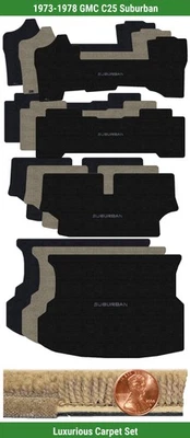 Juego de alfombrillas de lujo personalizadas para GMC C25 Suburban 1973-1978 con logotipo (4 piezas) #MTG Foto 1 de 4