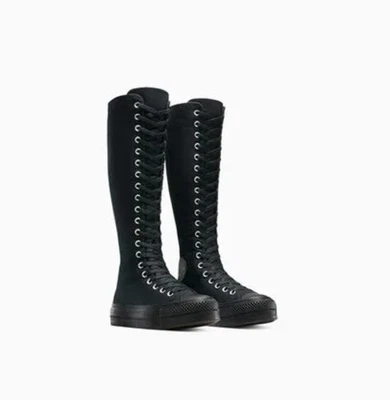 Converse Taylor All Star Lift XXHi Platform 9 Women Zip Lace Knee High Black - Image 1 of 4