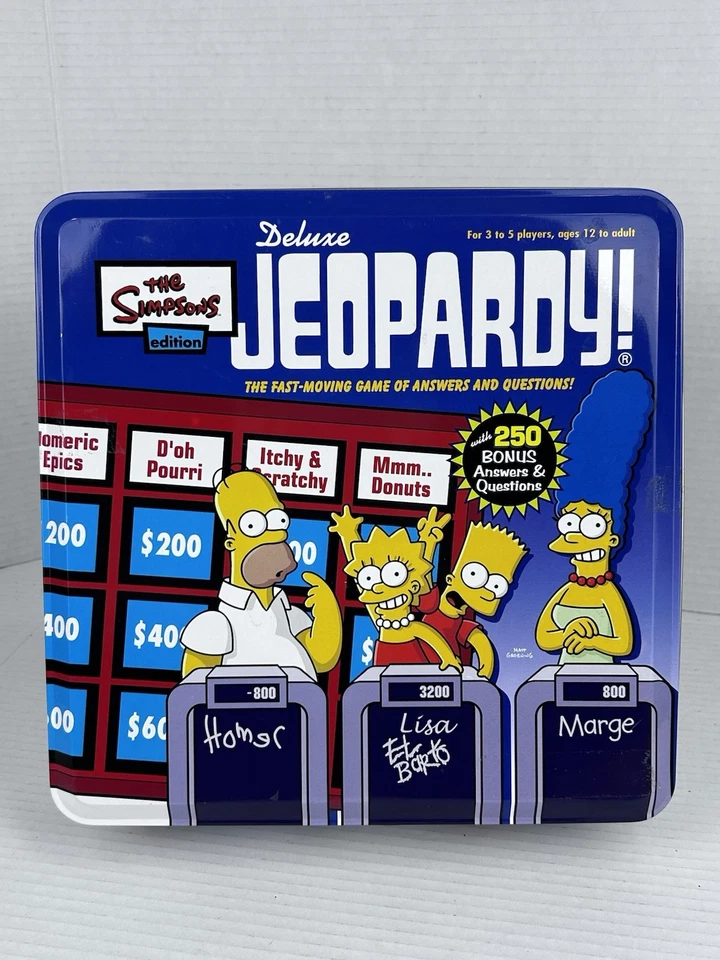 Jeopardy The Simpsons Edition Deluxe Pressman 2004 Homer Marge Lisa Bart
