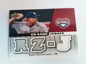 RYAN ZIMMERMAN 2009 UPPER DECK UD GAME JERSEY GAME USED NATIONALS - Picture 1 of 4