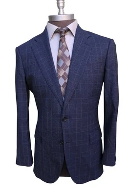 J. Crew Ludlow Classic Four Season Wool Blue Gray Check Two Button Blazer 42R - Image 1 of 4