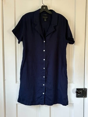 TAHARA 100% Linen Shirt Dress Women's Large - Image 1 of 4